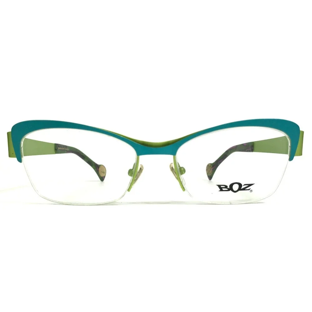 BOZ Eyeglasses Frames VENTURA 2545 Blue Green Cat Eye Half Rim 53-17-135